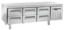 Soubassement réfrigéré 6 tiroirs GN 1/1 268 L positif - Coolhead - U-GN 3160 Soubassement réfrigéré 6 tiroirs GN 1/1 268 L positif - Coolhead - U-GN 3160