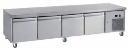 Soubassement réfrigéré inox positif 4 portes GN 1/1, 337 L, sur roulettes - l2g - U-GN4100TN - L2G - U-GN4100TN Soubassement réfrigéré inox positif 4 portes GN 1/1, 337 L, sur roulettes - l2g - U-GN4100TN - L2G - U-GN4100TN