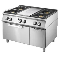 Fourneau profondeur 700 plaque coup de feu gaz sur four statique gn 2/1 et armoire fermée 4 brûleurs - virtus - v70120tppcfg2 - Virtus group - V70120TPPCFG2 Fourneau profondeur 700 plaque coup de feu gaz sur four statique gn 2/1 et armoire fermée 4 brûleurs - virtus - v70120tppcfg2 - Virtus group - V70120TPPCFG2
