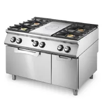 Fourneau profondeur 900 plaque coup de feu gaz sur four statique gn 2/1 et armoire fermée 4 brûleurs - virtus - v90120tppcfg2 - Virtus group - V90120TPPCFG2 Fourneau profondeur 900 plaque coup de feu gaz sur four statique gn 2/1 et armoire fermée 4 brûleurs - virtus - v90120tppcfg2 - Virtus group - V90120TPPCFG2
