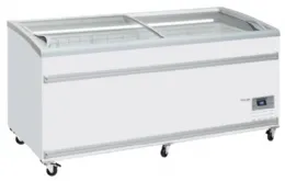 Congélateur horizontal professionnel blanc couvercle coulissant incurvé vitré 783 L - Coolhead - VF 1850SW Congélateur horizontal professionnel blanc couvercle coulissant incurvé vitré 783 L - Coolhead - VF 1850SW