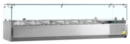Vitrine réfrigérée gn1/4 positive 6 bacs gn inox 40 l +2 à +10 °c - tefcold - vk33-140 - Tefcold - VK33-140