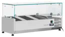 Vitrine réfrigérée à ingrédients couvercle verre 4 bacs GN 1/4 +2/+8°C - Coolhead - VRX 10/33