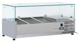 Vitrine réfrigérée à ingrédients couvercle verre 2 bacs GN 1/3 +2/+8°C - Coolhead - VRX 10/38
