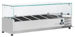 Vitrine réfrigérée à ingrédients couvercle verre 5 bacs GN 1/4 +2/+8°C - Coolhead - VRX 12/33