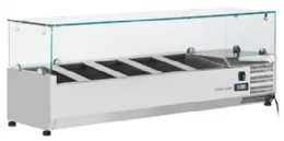 Vitrine réfrigérée à ingrédients couvercle verre 5 bacs GN 1/4 +2/+8°C - Coolhead - VRX 13/33 Vitrine réfrigérée à ingrédients couvercle verre 5 bacs GN 1/4 +2/+8°C - Coolhead - VRX 13/33