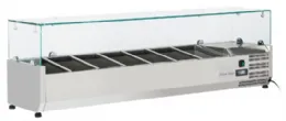 Vitrine réfrigérée à ingrédients couvercle verre 7 bacs GN 1/4 +2/+8°C - Coolhead - VRX 15/33 Vitrine réfrigérée à ingrédients couvercle verre 7 bacs GN 1/4 +2/+8°C - Coolhead - VRX 15/33