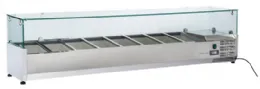 Vitrine réfrigérée à ingrédients couvercle verre 8 bacs GN 1/3 +2/+8°C - Coolhead - VRX 18/38 Vitrine réfrigérée à ingrédients couvercle verre 8 bacs GN 1/3 +2/+8°C - Coolhead - VRX 18/38