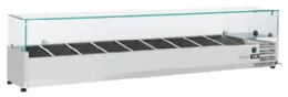 Vitrine réfrigérée à ingrédients couvercle verre 10 bacs GN 1/4 +2/+8°C - Coolhead - VRX 20/33