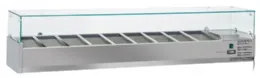 Vitrine réfrigérée à ingrédients couvercle verre 9 bacs GN 1/3 +2/+8°C - Coolhead - VRX 20/38