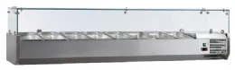 Vitrine à ingrédients réfrigérée inox avec pare-haleine verre, 8 GN 1/3-150, +2/+8°C, L 1800 mm - l2g - VRX1800/380 Vitrine à ingrédients réfrigérée inox avec pare-haleine verre, 8 GN 1/3-150, +2/+8°C, L 1800 mm - l2g - VRX1800/380