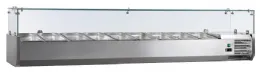 Vitrine à ingrédients réfrigérée inox avec pare-haleine verre, 9 gn 1/3-150, +2/+8°c, l 2000 mm - l2g - vrx2000/380 - L2g - VRX2000/380 Vitrine à ingrédients réfrigérée inox avec pare-haleine verre, 9 gn 1/3-150, +2/+8°c, l 2000 mm - l2g - vrx2000/380 - L2g - VRX2000/380