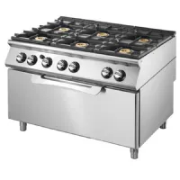 Fourneau profondeur 700 sur four gaz statique maxi, 6 brûleurs gaz - Virtus - VS70120CFGG - VIRTUS GROUP - VS70120CFGG