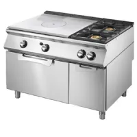 Fourneau profondeur 700 plaque coup de feu gaz sur four statique gn 2/1 et armoire fermée 2 brûleurs - virtus - vs70120tpfg - Virtus group - VS70120TPFG Fourneau profondeur 700 plaque coup de feu gaz sur four statique gn 2/1 et armoire fermée 2 brûleurs - virtus - vs70120tpfg - Virtus group - VS70120TPFG
