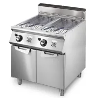 Cuiseur à pâte gaz, 2 bacs GN 2/3, capacité 2 x 26 litres - Virtus - VS7080CPGS - VIRTUS GROUP - VS7080CPGS