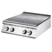 Fourneau profondeur 700 électrique à poser, 4 zones de cuisson, triphasé, 10 kw - virtus - vs7080tpet - Virtus group - VS7080TPET