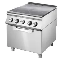 Fourneau profondeur 700 plaque coup de feu électrique sur four statique gn 2/1, 4 zones de cuisson triphasé 16/6 kw - virtus - vs7080tpfe - Virtus group - VS7080TPFE