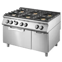 Fourneau profondeur 900 cuisinière gaz sur four électrique statique gn 2/1 et armoire fermée, 6 brûleurs - virtus - vs90120cfge - Virtus group - VS90120CFGE Fourneau profondeur 900 cuisinière gaz sur four électrique statique gn 2/1 et armoire fermée, 6 brûleurs - virtus - vs90120cfge - Virtus group - VS90120CFGE