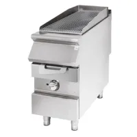 Grill pierre de lave profondeur 700 Gaz zone de cuisson en inox viande et poisson 400x900x870 mm - Virtus - VS9040GRACQG - VIRTUS GROUP - VS9040GRACQG