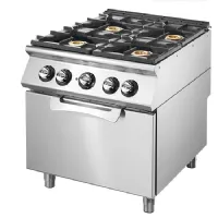 Fourneau profondeur 900 Cuisinière gaz sur four électrique statique GN 2/1, 4 brûleurs - Virtus - VS9080CFGE - VIRTUS GROUP - VS9080CFGE