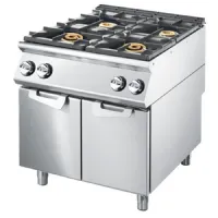 Fourneau profondeur 900 à gaz 4 brûleurs sur soubassement avec portes, puissance 36 kW - Virtus - VS9080PCGSP - VIRTUS GROUP - VS9080PCGSP