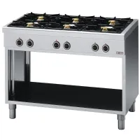 Fourneau professionnel gaz 6 feux vifs 30,8 kW - Diverso By Diamond - WR-6B11-66 Fourneau professionnel gaz 6 feux vifs 30,8 kW - Diverso By Diamond - WR-6B11-66