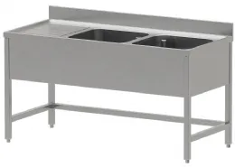 Plonge inox 2 cuves avec égouttoir à gauche en inox 1600x700x850/880 mm - diverso by diamond - wr-c2e1-ds6 - Diverso by diamond - WR-C2E1-DS6 Plonge inox 2 cuves avec égouttoir à gauche en inox 1600x700x850/880 mm - diverso by diamond - wr-c2e1-ds6 - Diverso by diamond - WR-C2E1-DS6