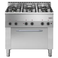 Fourneau professionnel sur four 5 feux gaz 15,5 kW - Diverso By Diamond - WR-C5FV-65