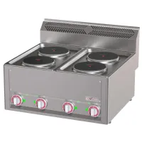 Cuisinière professionnelle Triphasé 4 feux 8 kW - Diverso By Diamond - WR-E4PT-18 Cuisinière professionnelle Triphasé 4 feux 8 kW - Diverso By Diamond - WR-E4PT-18