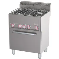 Fourneau professionnel gaz 4 feux sur four à convection - Diverso By Diamond - WR-G4CF-20 Fourneau professionnel gaz 4 feux sur four à convection - Diverso By Diamond - WR-G4CF-20