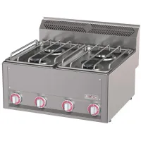 Cuisinière professionnelle gaz 4 feux 11,35 kW à poser - Diverso By Diamond - WR-G4FT-16 Cuisinière professionnelle gaz 4 feux 11,35 kW à poser - Diverso By Diamond - WR-G4FT-16