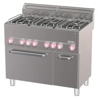 Fourneau professionnel gaz 6 feux sur four à convection - Diverso By Diamond - WR-G6CF-21