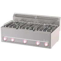 Cuisinière professionnelle gaz 5 feux 17 kW à poser - Diverso By Diamond - WR-G6FT-17 Cuisinière professionnelle gaz 5 feux 17 kW à poser - Diverso By Diamond - WR-G6FT-17