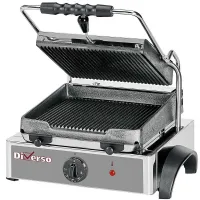 Grill panini professionnel simple plaque fonte 255x255 mm - Diverso By Diamond - WR-GR42-33