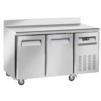Table de congélation ventilée 2 portes GN 1/1 avec dosseret sur roues - Diverso By Diamond - WR-GTB2-2BD Table de congélation ventilée 2 portes GN 1/1 avec dosseret sur roues - Diverso By Diamond - WR-GTB2-2BD