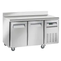 Table frigorifique professionnelle ventilée 2 portes GN 1/1 avec dosseret sur roues - Diverso By Diamond - WR-GTN2-2ND Table frigorifique professionnelle ventilée 2 portes GN 1/1 avec dosseret sur roues - Diverso By Diamond - WR-GTN2-2ND