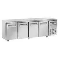 Table frigorifique professionnelle ventilée 4 portes GN 1/1 positive sur roues - Diverso By Diamond - WR-GTN4-3N Table frigorifique professionnelle ventilée 4 portes GN 1/1 positive sur roues - Diverso By Diamond - WR-GTN4-3N