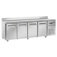 Table frigorifique professionnelle ventilée 4 portes GN 1/1 avec dosseret positive - Diverso By Diamond - WR-GTN4-3ND