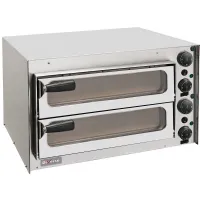 Four à pizza professionnel Monophasé double chambre vitrée 1 pizza 350 mm - Diverso By Diamond - WR-PZ35-PV