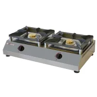 Réchaud de table gaz professionnel, 2 feux vifs 5 kW - Diverso By Diamond - WR-RTD/2G
