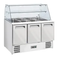 Armoire réfrigérée professionnelle vitre bombée 4 bacs GN 1/1 et réserve 3 bacs GN 1/1 - Diverso By Diamond - WR-SAL6-L3