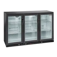 Arrière bar professionnel ventilé 3 portes vitrées battantes 320 L positif - Diverso By Diamond - WR-TAB3-B3