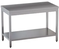 Table de travail professionnelle avec tablette inférieure en inox AISI 430 1400x700x850/880 mm - Diverso by Diamond - WR-TXT4-D14