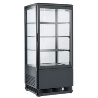 Vitrine réfrigérée professionnelle 80 L noire 4 faces vitrées 4 niveaux positive 428 mm - Diverso By Diamond - WR-V4F1-BL Vitrine réfrigérée professionnelle 80 L noire 4 faces vitrées 4 niveaux positive 428 mm - Diverso By Diamond - WR-V4F1-BL