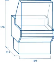 Photo 7 - Comptoir vitrine réfrigéré service assisté +2/+4°c longueur 1040 mm - coolhead - wst 100 - Cool head italie - WST 100