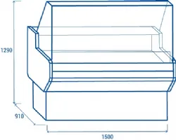 Photo 7 - Comptoir vitrine réfrigéré service assisté +2/+4°c longueur 1500 mm - coolhead - wst 150 - Cool head italie - WST 150